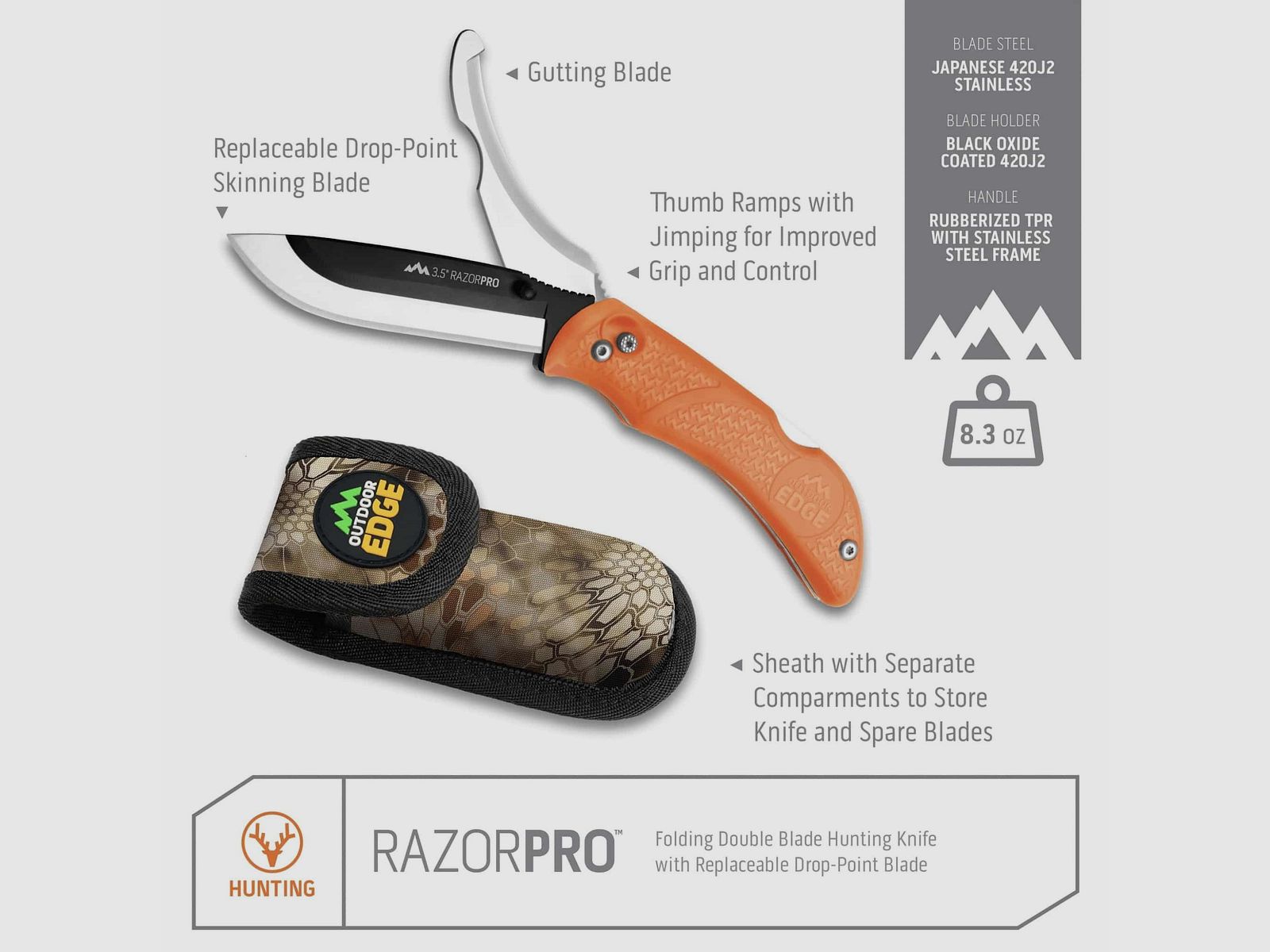 Outdoor Edge Razor Pro Orange, image 3 sur 3