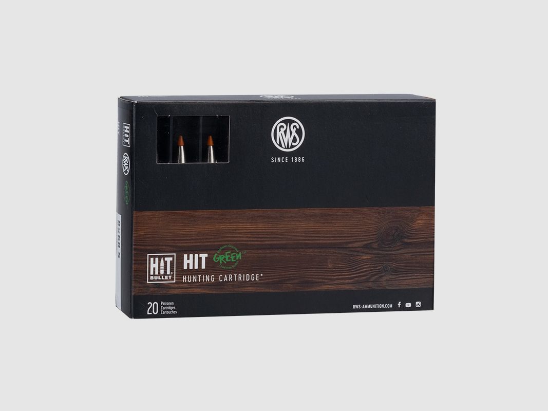 RWS 8X68 S HIT green 10.4g/160gr rifle cartridges lead-free