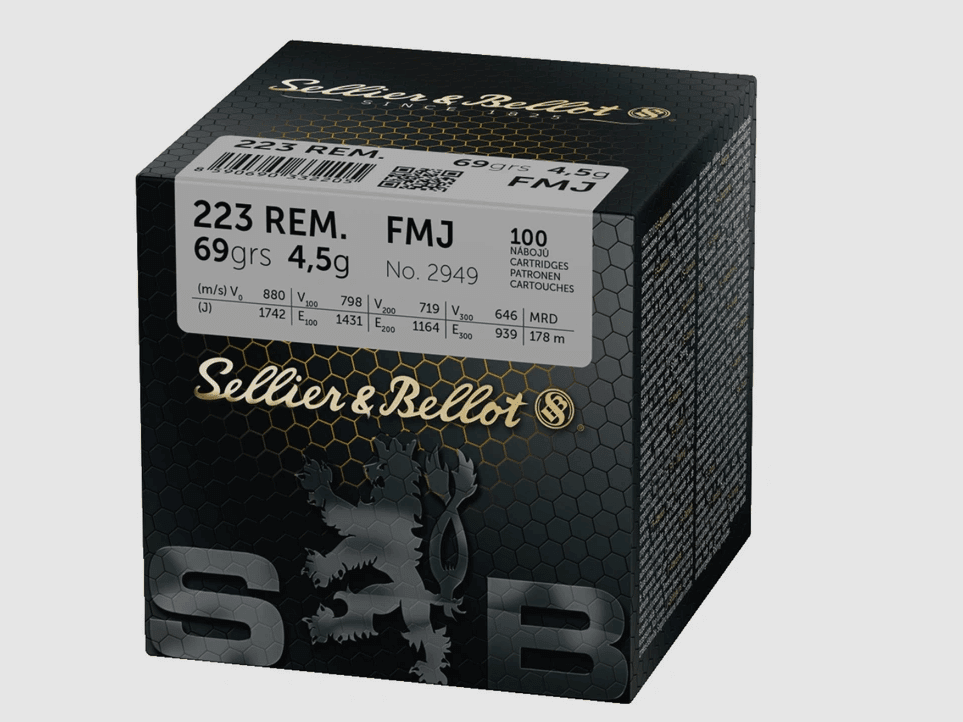 Sellier & Bellot .223 Rem Vollmantel 4,5 g/69 gr -100 St.