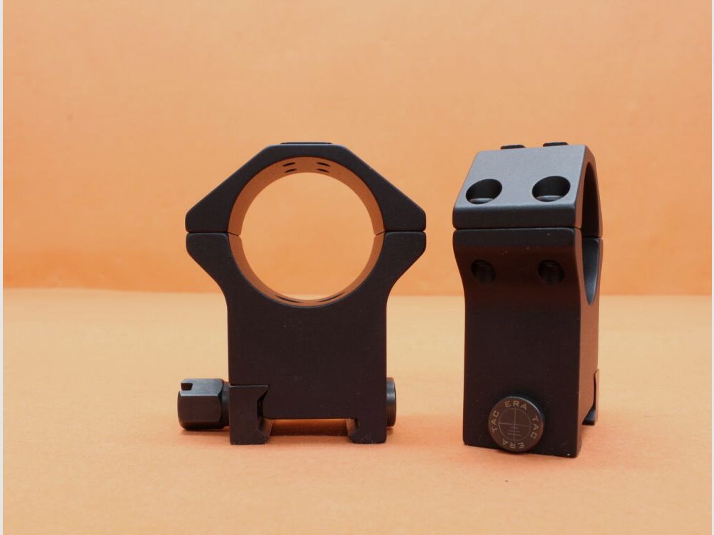 Recknagel Era-Tac Montageringe 34mm (T5004-0025) mit Mutter, Alu schwarz, BH=25mm für Picatinnyprofil