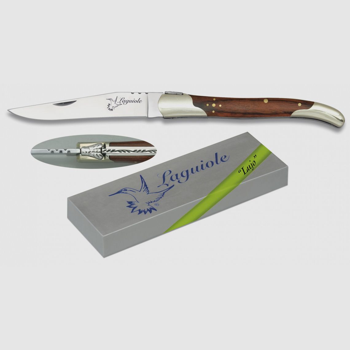 Cuchillo de bolsillo Laguiole 9,5 cm de madera Micarta roja, trabajo de filete de abeja