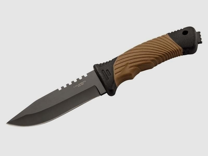 Coltello da cintura Herbertz, manico in plastica/gomma, fodero per cintura con clip