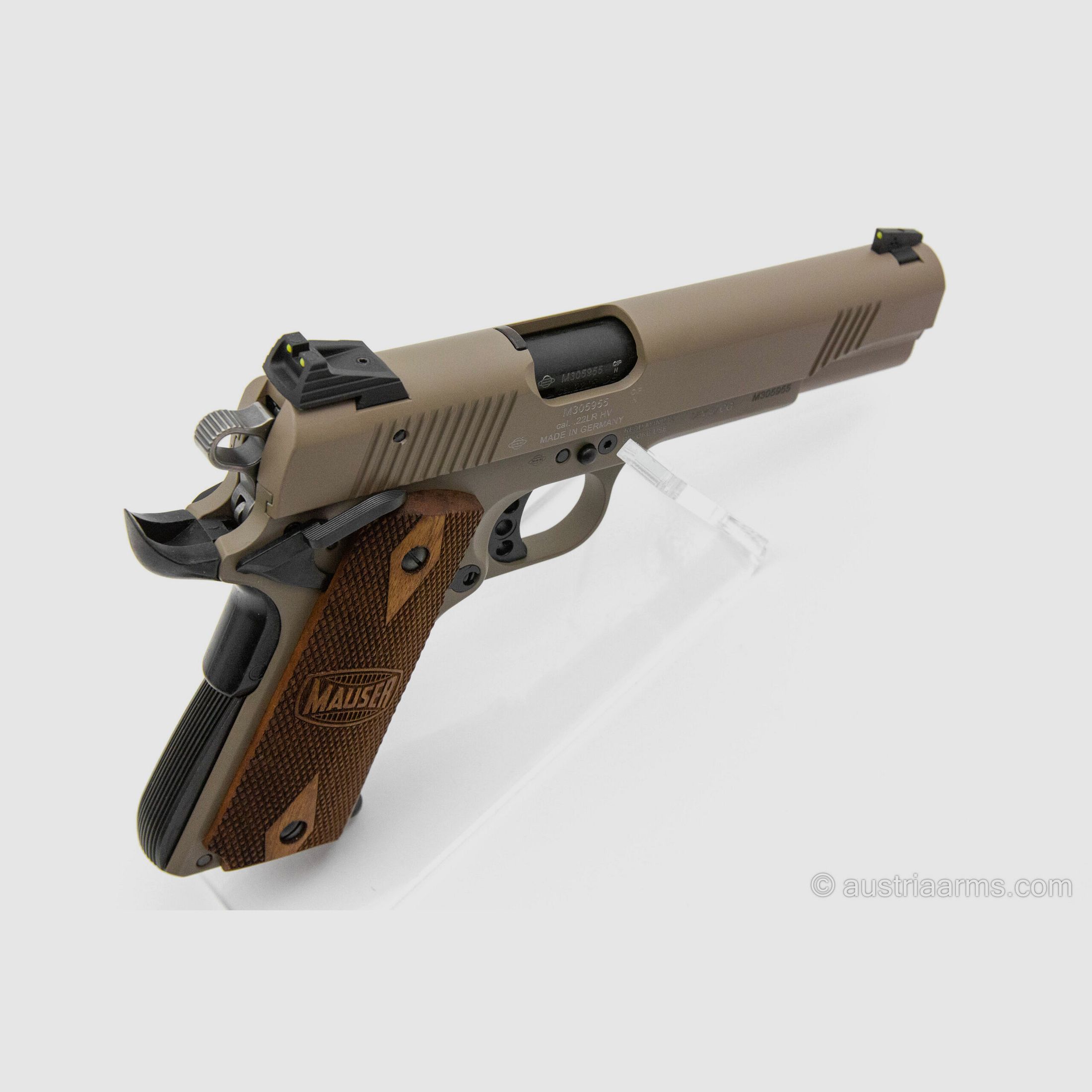 Mauser 1911 US TAN, Kal. .22lr, Walnuss Griffschalen, Bild 4 von 4