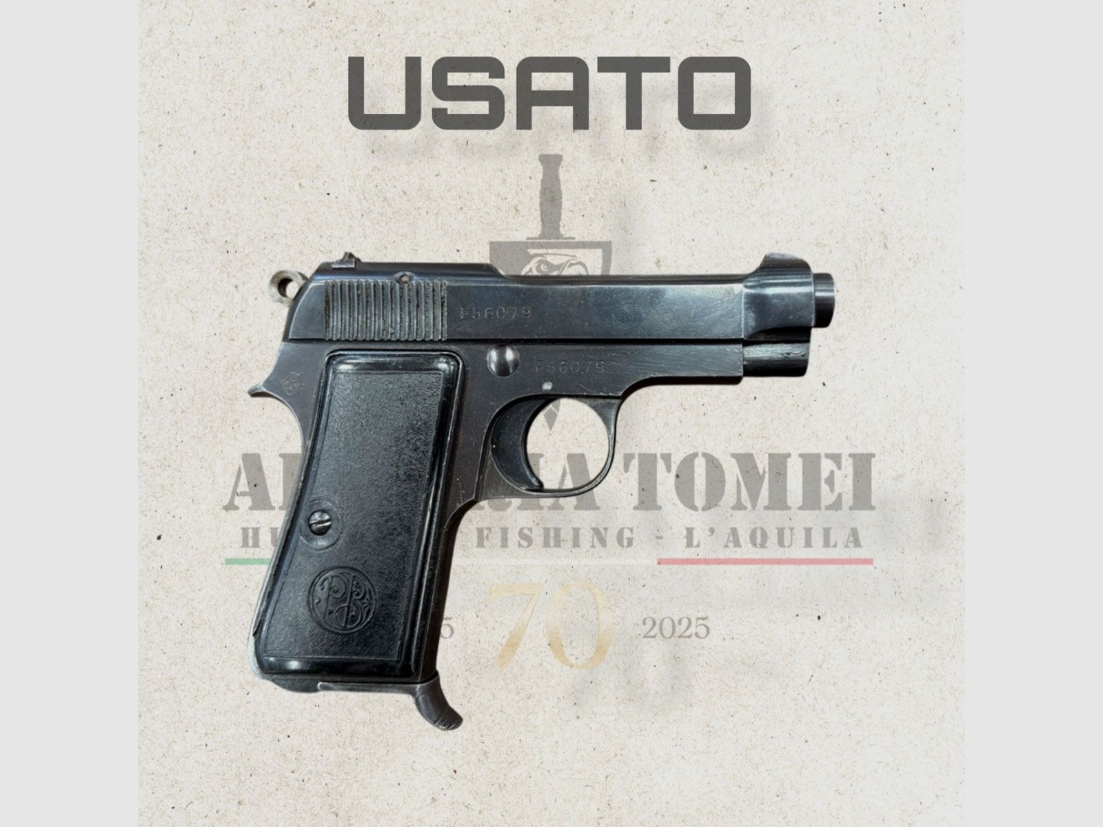 GEBRUIKT – PISTOOL – BERETTA MOD. 1934 kal. 9 KORT, afbeelding 2 van 2