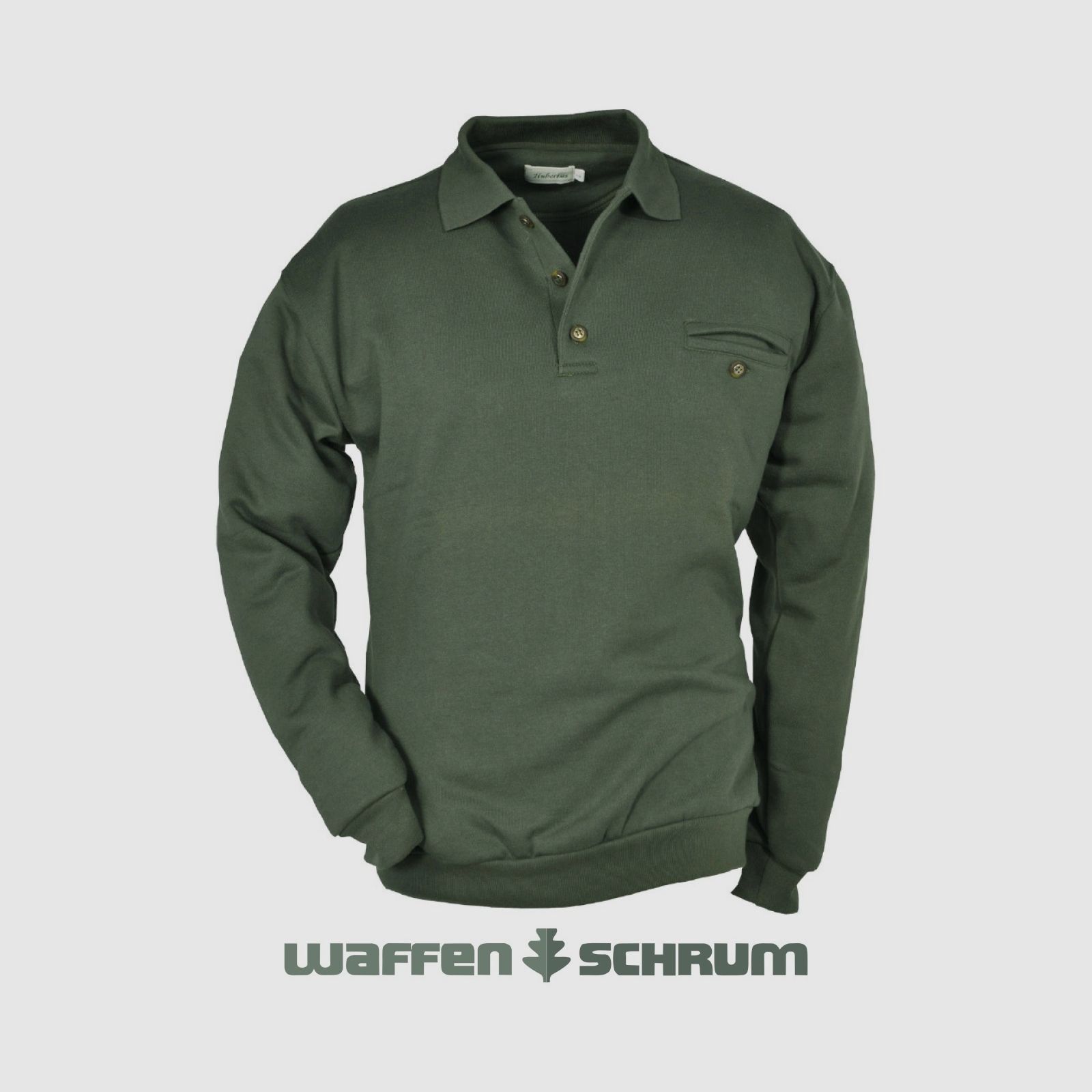 Hubertus Polo-Sweater Oliv