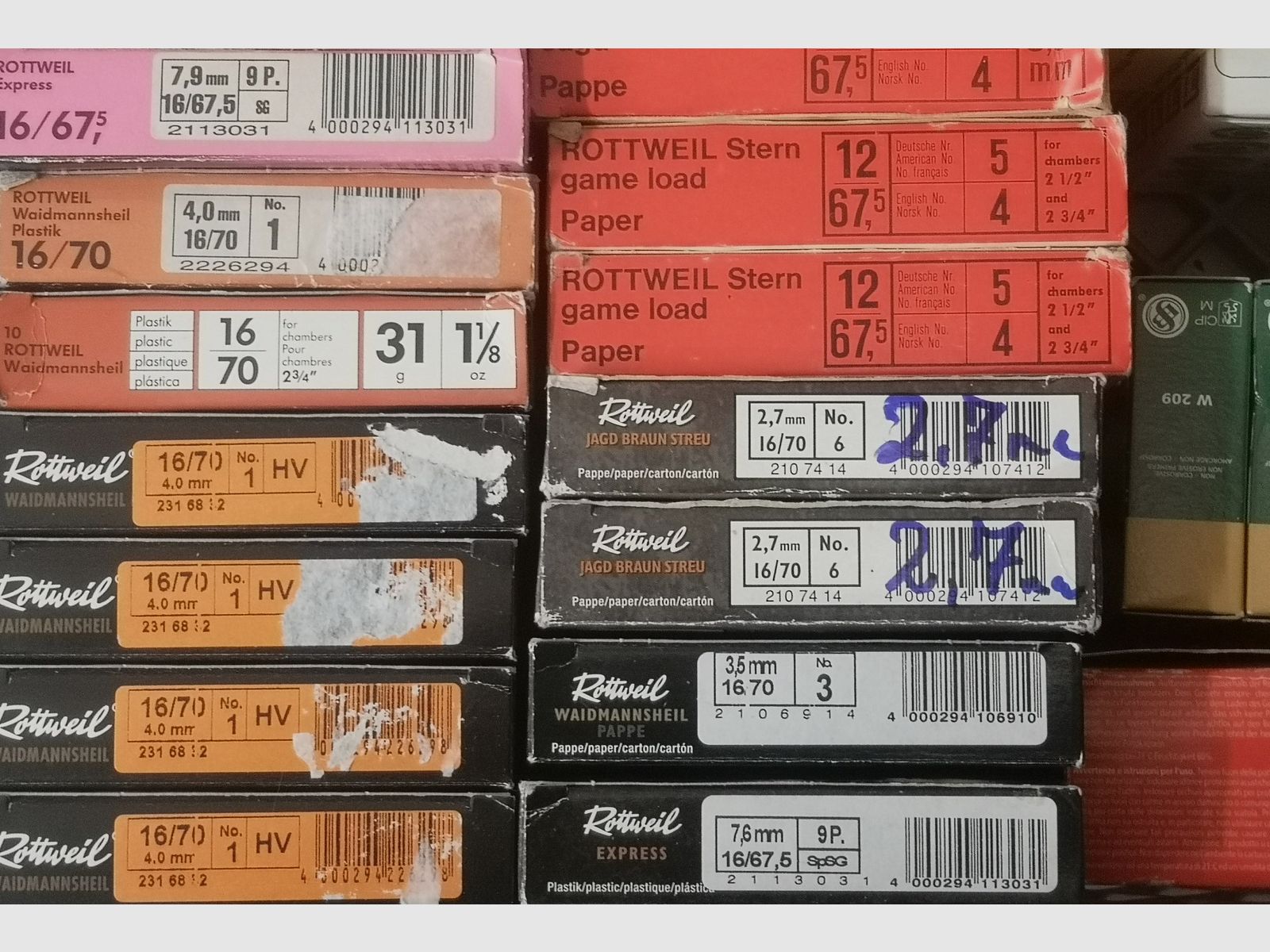 Shot 16/70 and 16/67.5