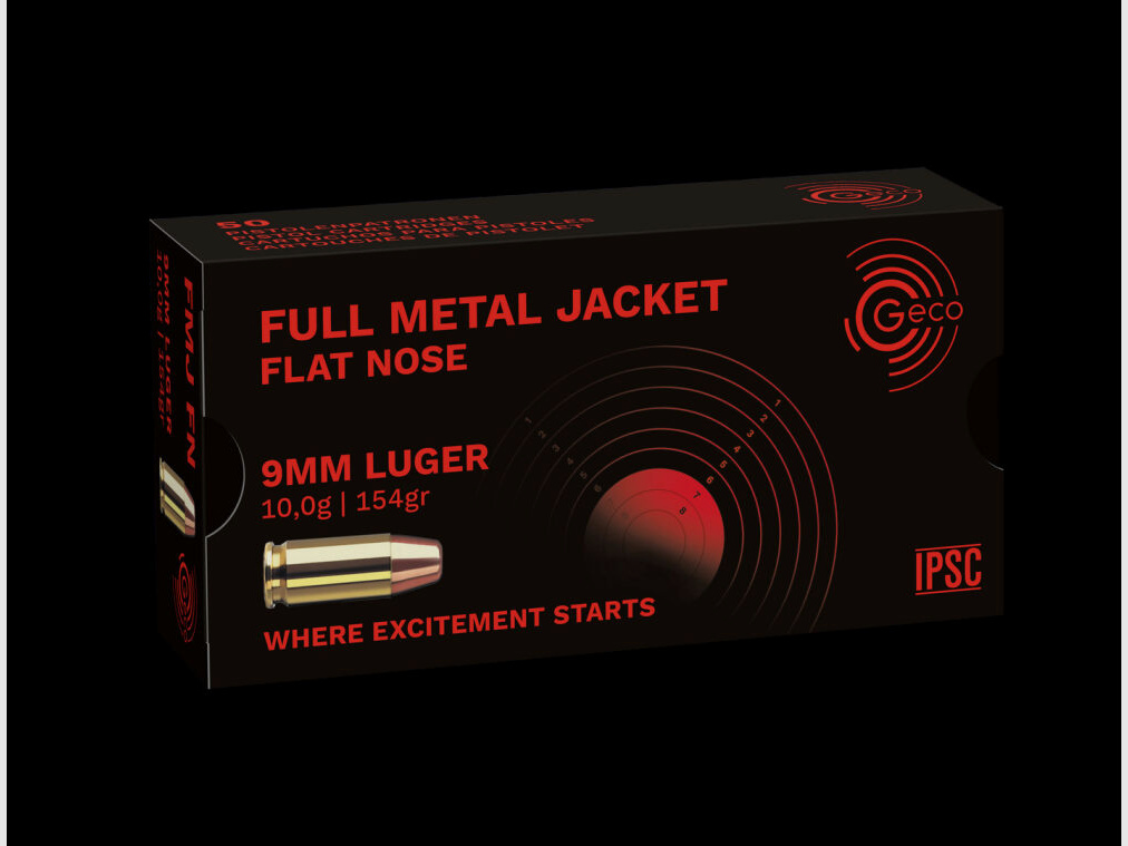 Geco 154grs FMJ FK 50STK 9mmLuger