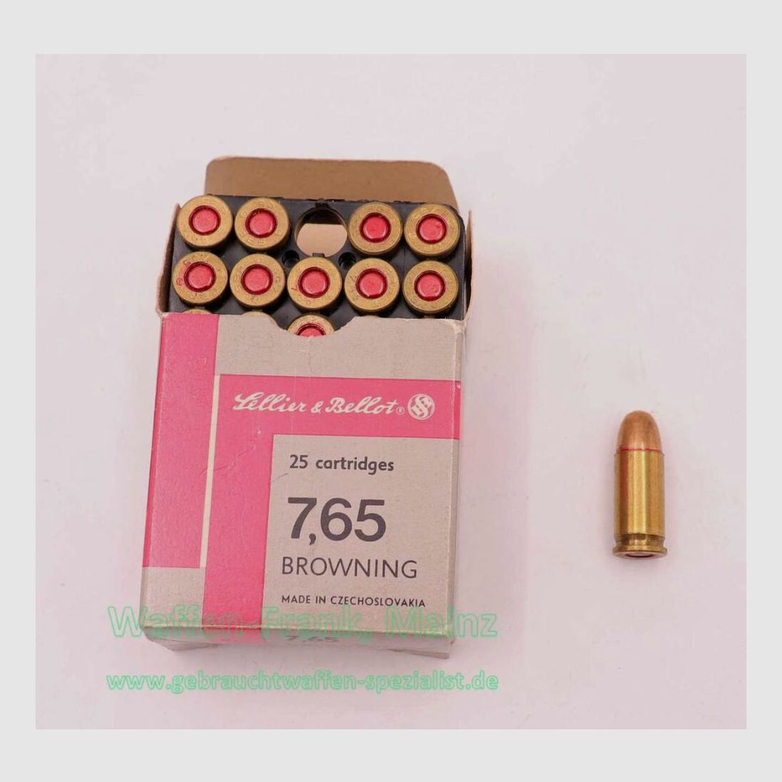 Sellier & Bellot CZ munitions de pistolet 7,65mm Browning/.32ACP