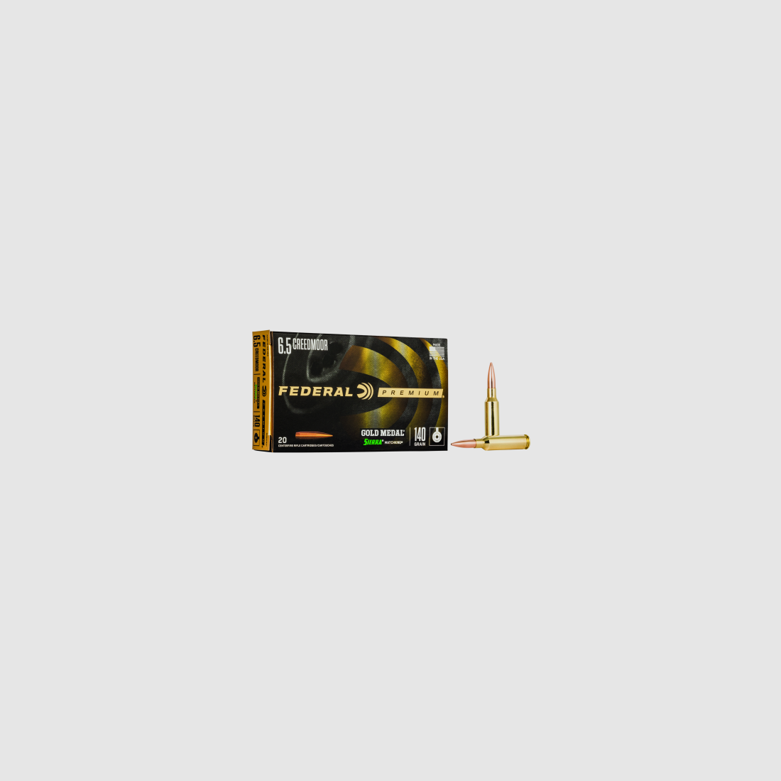 Federal Geweerpatronen Gold Medal 6,5 mm Creedmoor 9,1 g / 140 gr Sierra Matchking Boat Tail Hollow Point