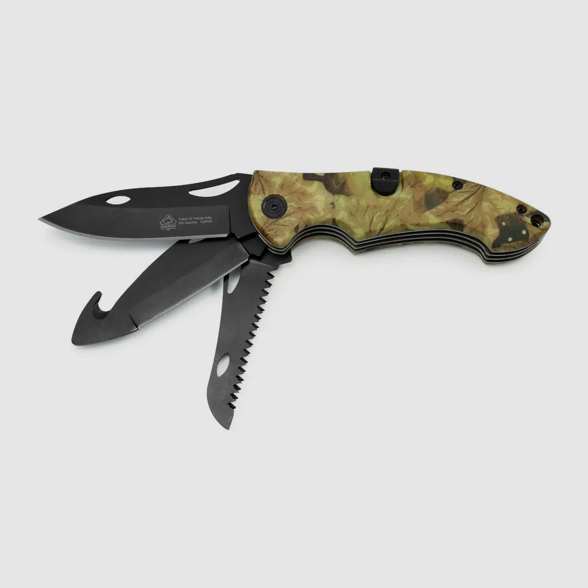 PUMA XP Trifecta Couteau Pliant 3 Lames, camo