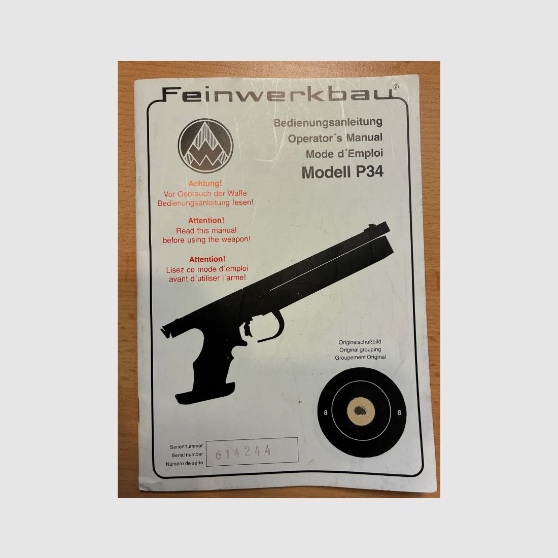 FEINWERKBAU Bedienungsanleitung Modell P34