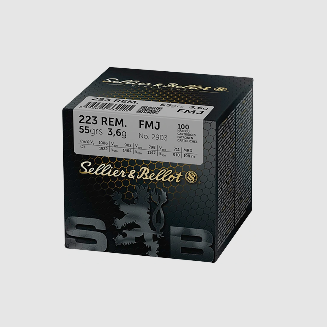 SELLIER & BELLOT - Munición .223 Rem. Full Metal Jacket BT 3,6g/55grs.