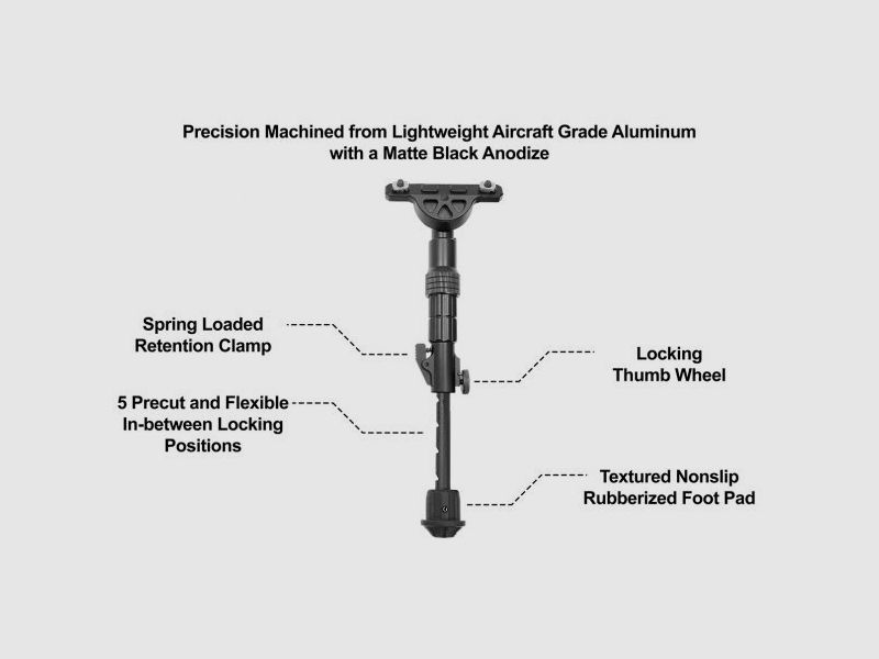 UTG Zweibein Recon Flex Bipods M-Lok 145 - 203 mm