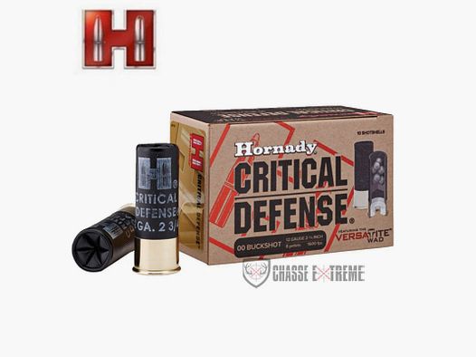10 Cartouches HORNADY Cal 12 Buckshot Critical Defense