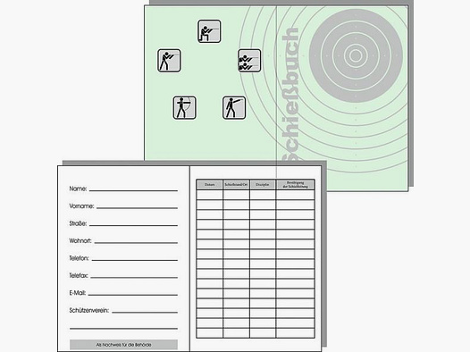 Diverse Schießsportzubehör Schießbuch DIN A6  - 32 Seiten