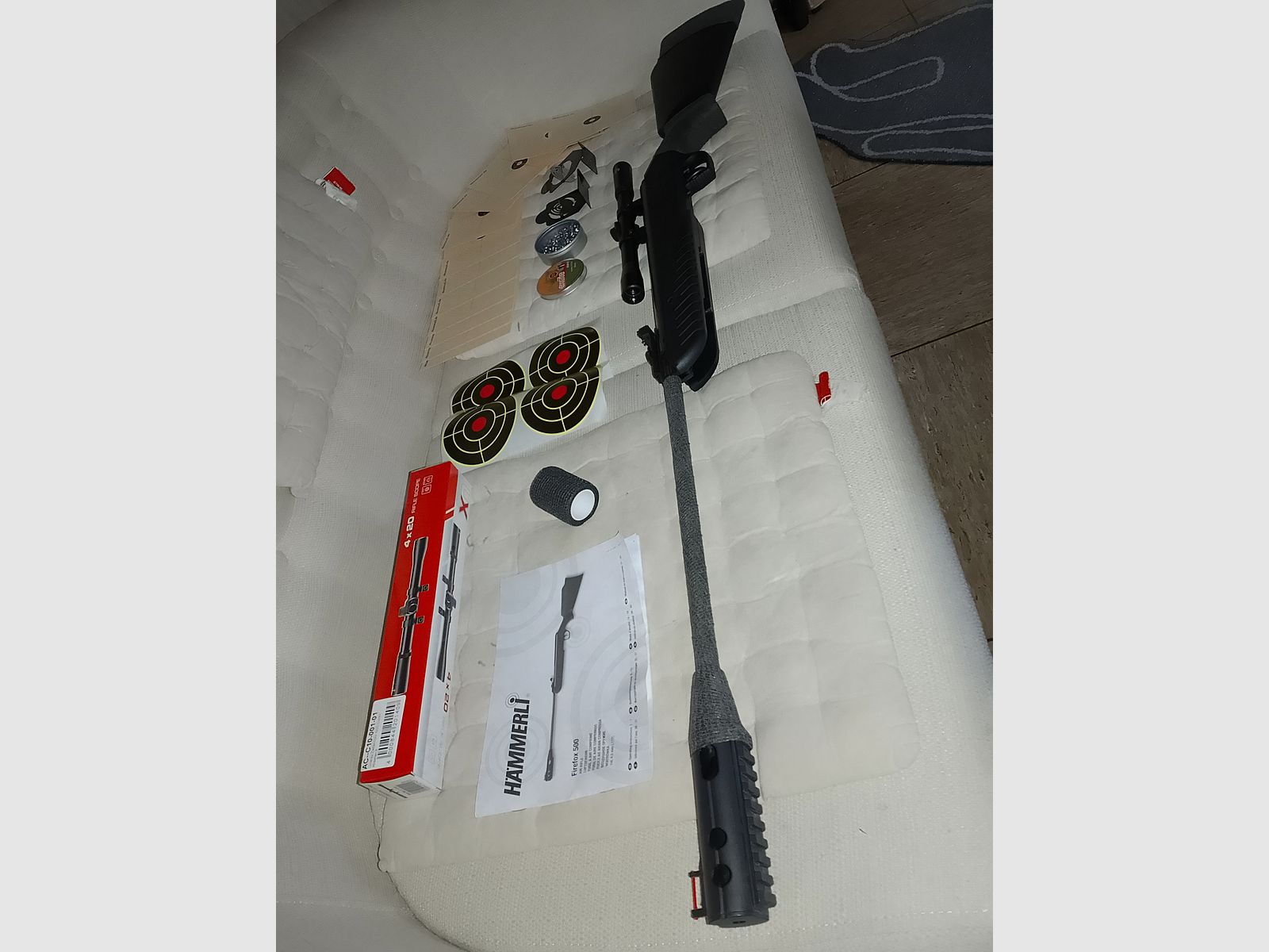 carabine à air Hämmerli Firefox 500 à chargement par basculement 4,5mm .177 + accessoires cibles figurines diabolos set