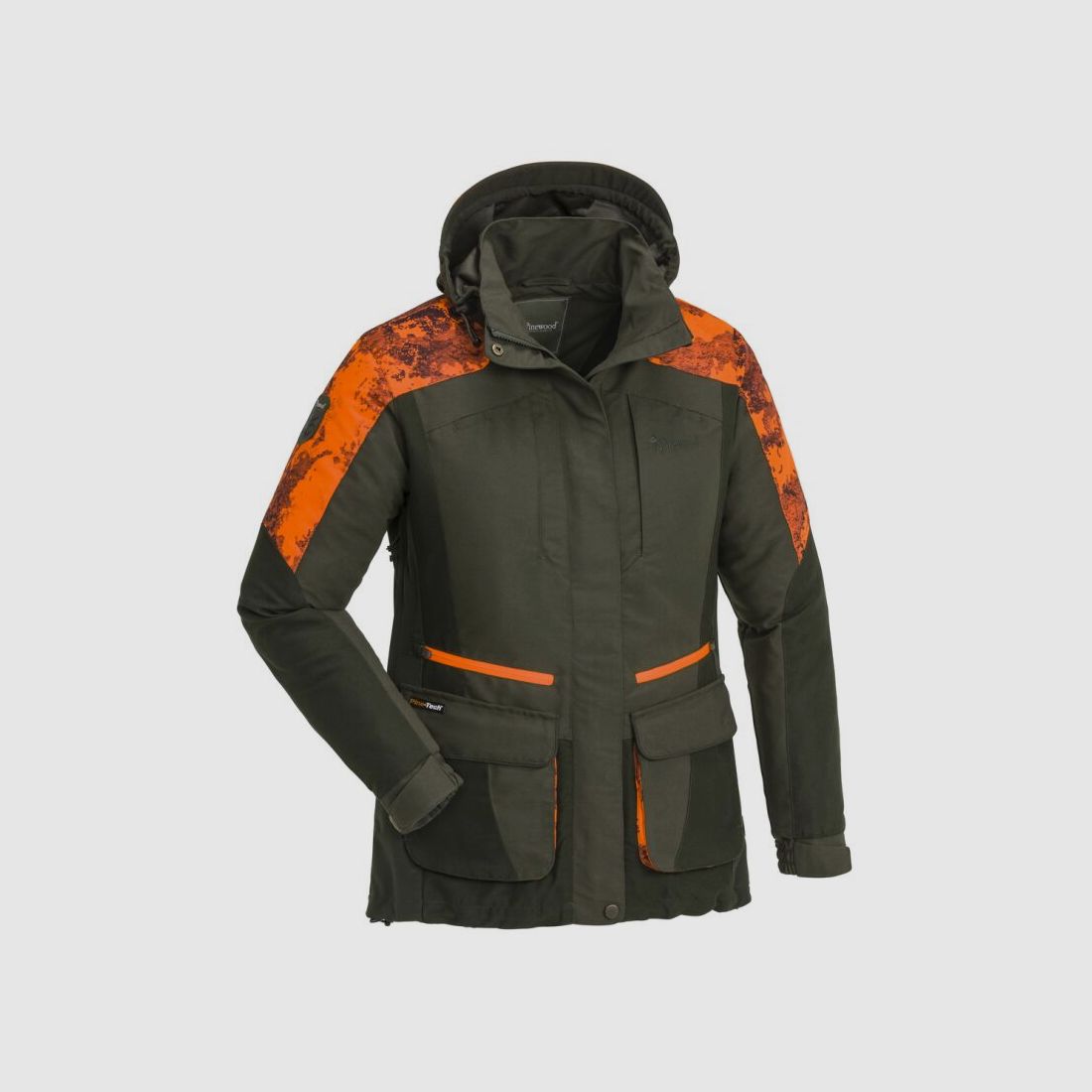 Pinewood Jagdjacke Damen Forest Camou Mossgreen / Strate Blaze