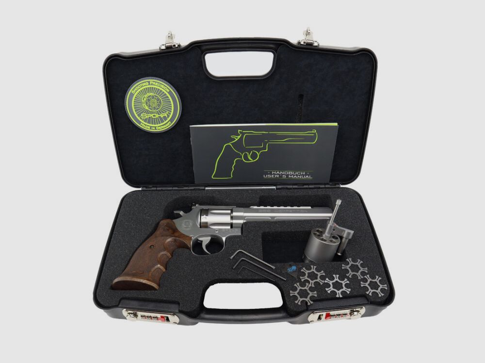 SPOHR 286 Competition Stainless 6" Revolver with interchangeable cylinder Made in Germany 6 inch sport revolver