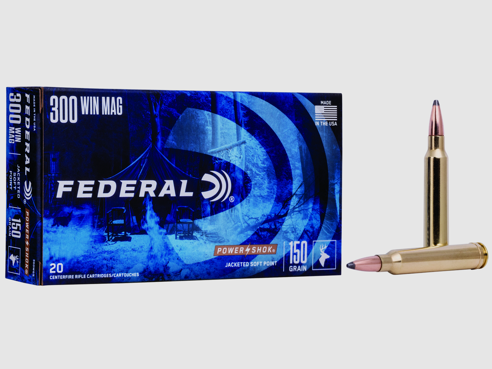 Federal Rifle Ammunition .300 Win. Mag. 9.7g Jacketed Soft Point Power Shok