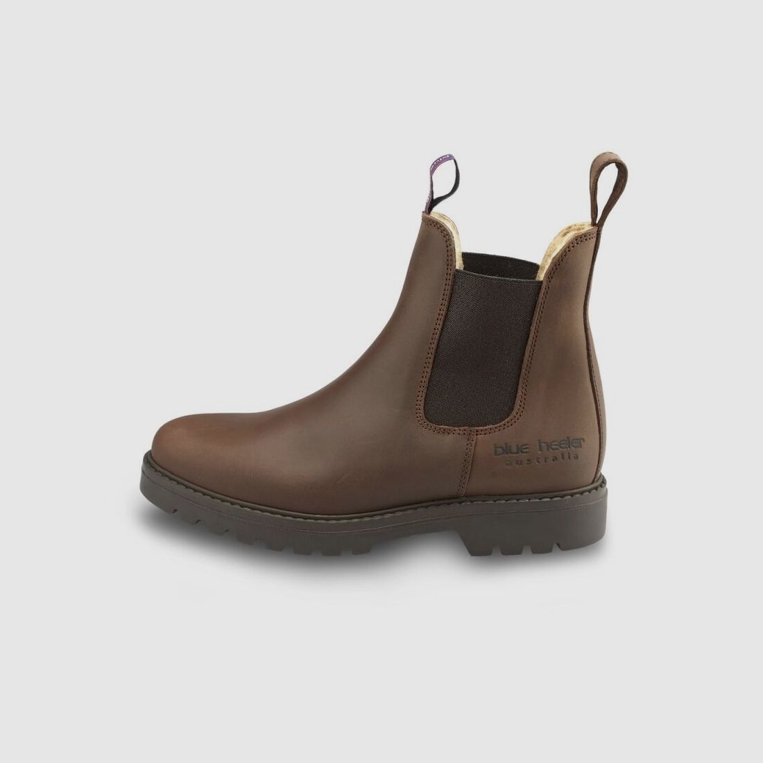 Blue Heeler Chelsea Boots Jackaroo mit Lammfell Braun