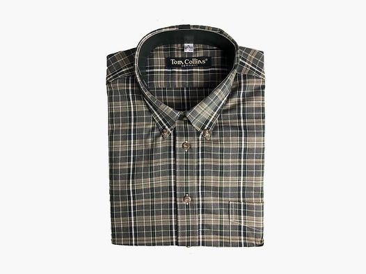 CAMISA DE HOMBRE TOM COLLINS DE MANGA LARGA VERDE TRADICIONAL