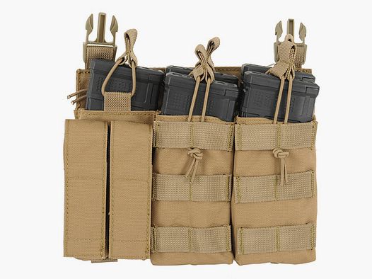 Buckle Up Triple 5.56/Pistol Pouch Panel - Coyote