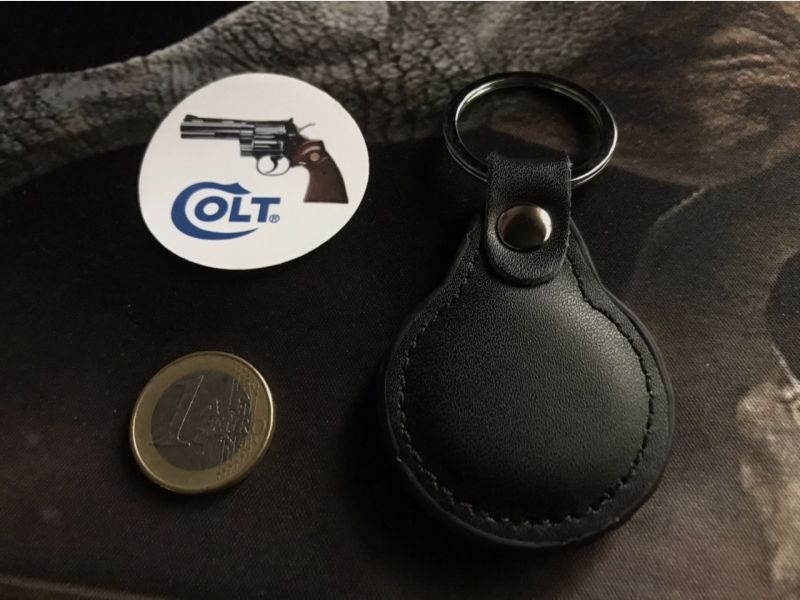 Schlüsselbund/Anhänger , COLT PYTHON, Leder, schwarz, Metall