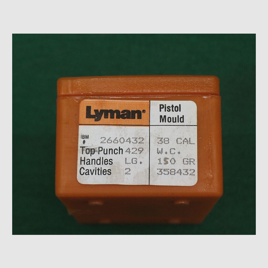 Lyman Kokille Pistol Mould Cal.358 W.C. 150grs