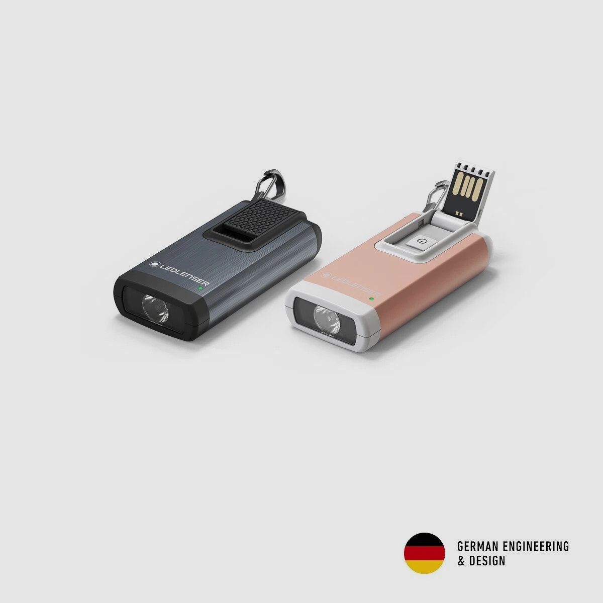 LEDLENSER Schlüsselanhänger K6R mit Rotlicht GRAU