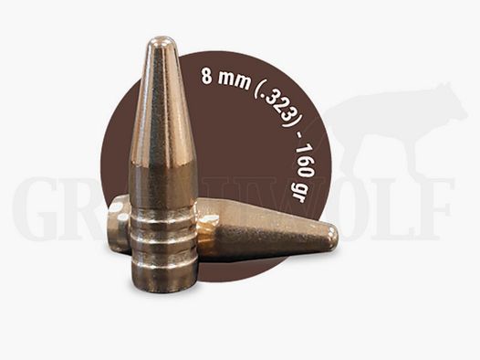 .323 / 8 mm 160 gr / 10.4 g Fox Target Lead-Free Bullets 100 Pieces