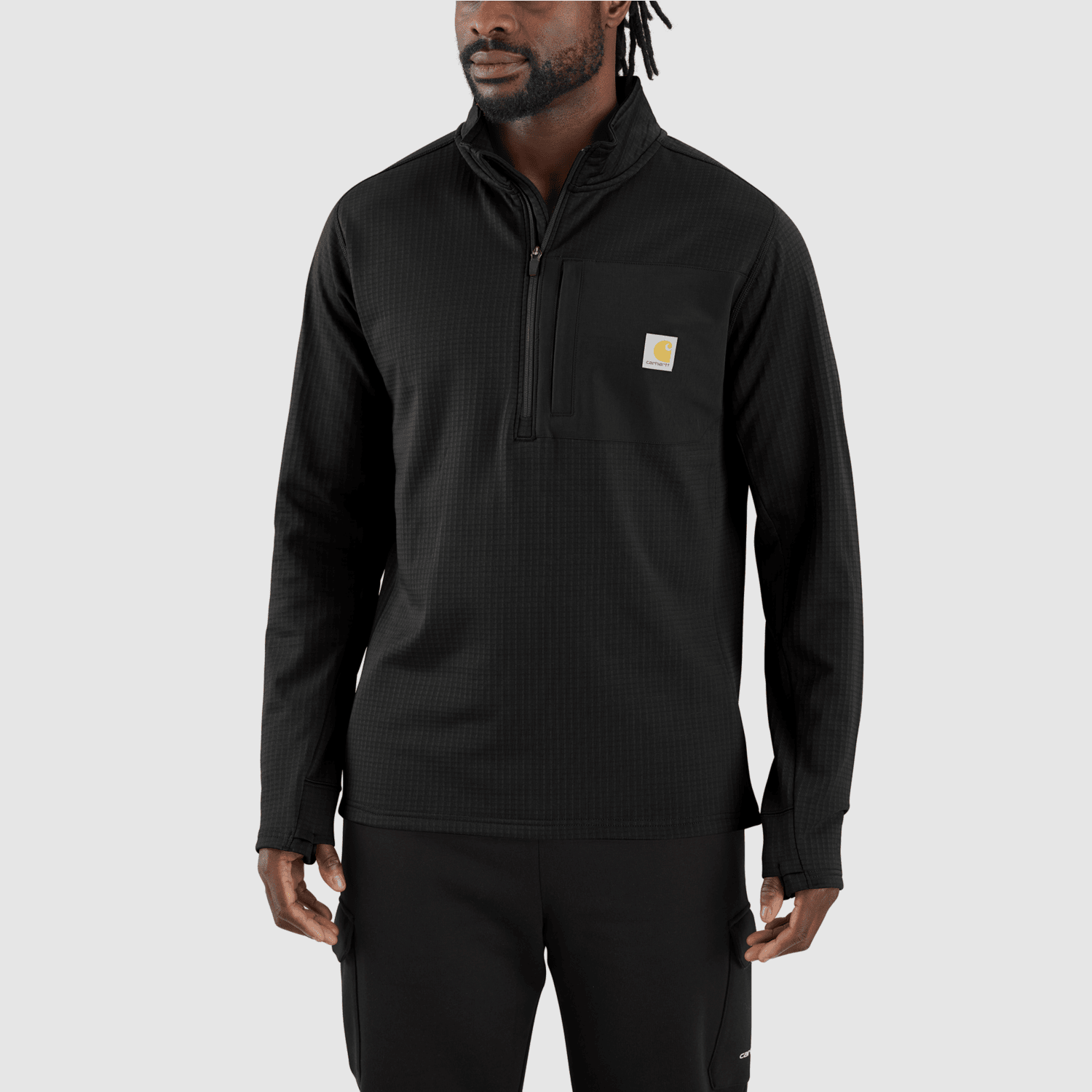 Carhartt Carhartt Force Relaxed Fit Mock Neck Half-Zip T-Shirt Men Black S