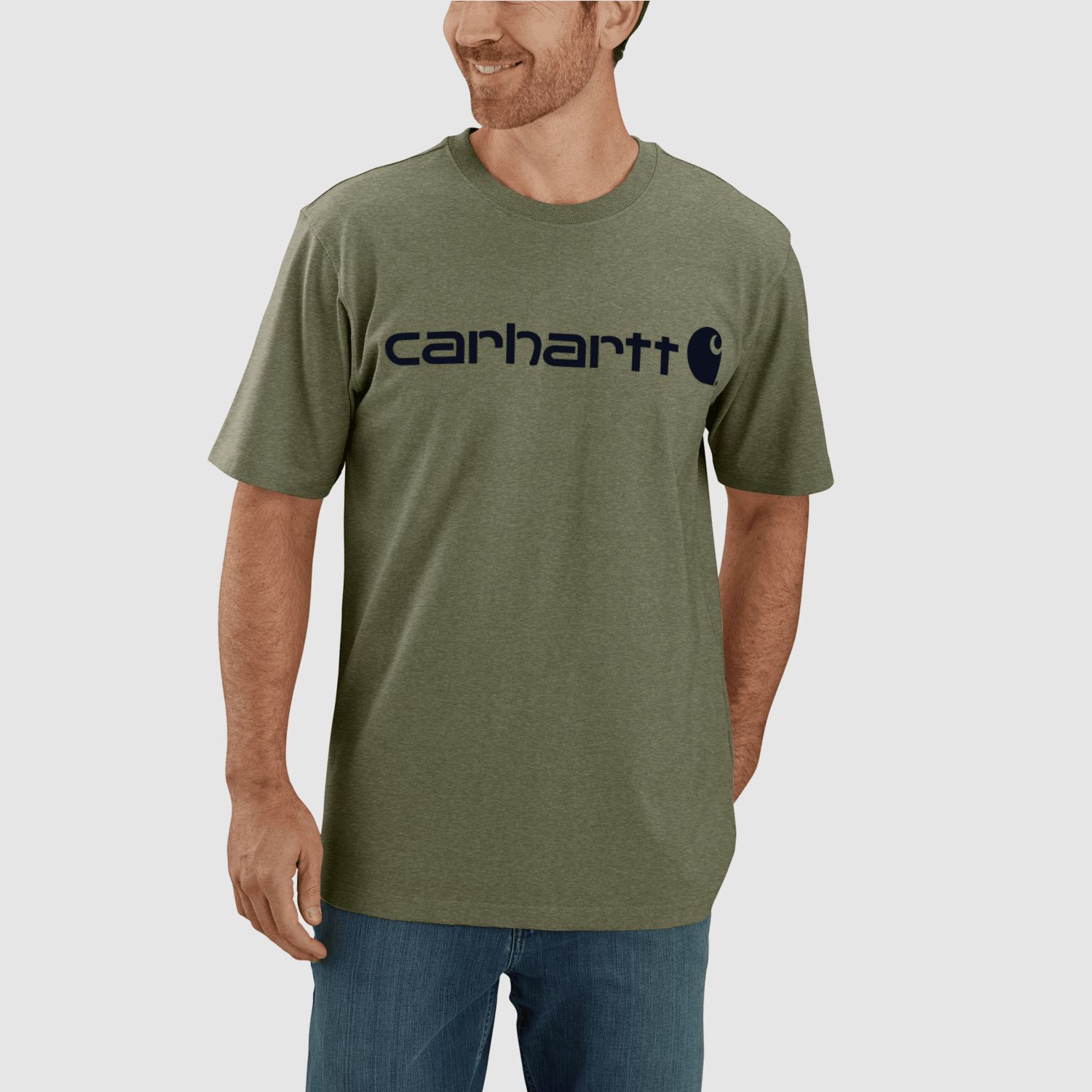 Carhartt Dearborn Relaxed Logo T-Shirt Men Dusty Olive 2XL