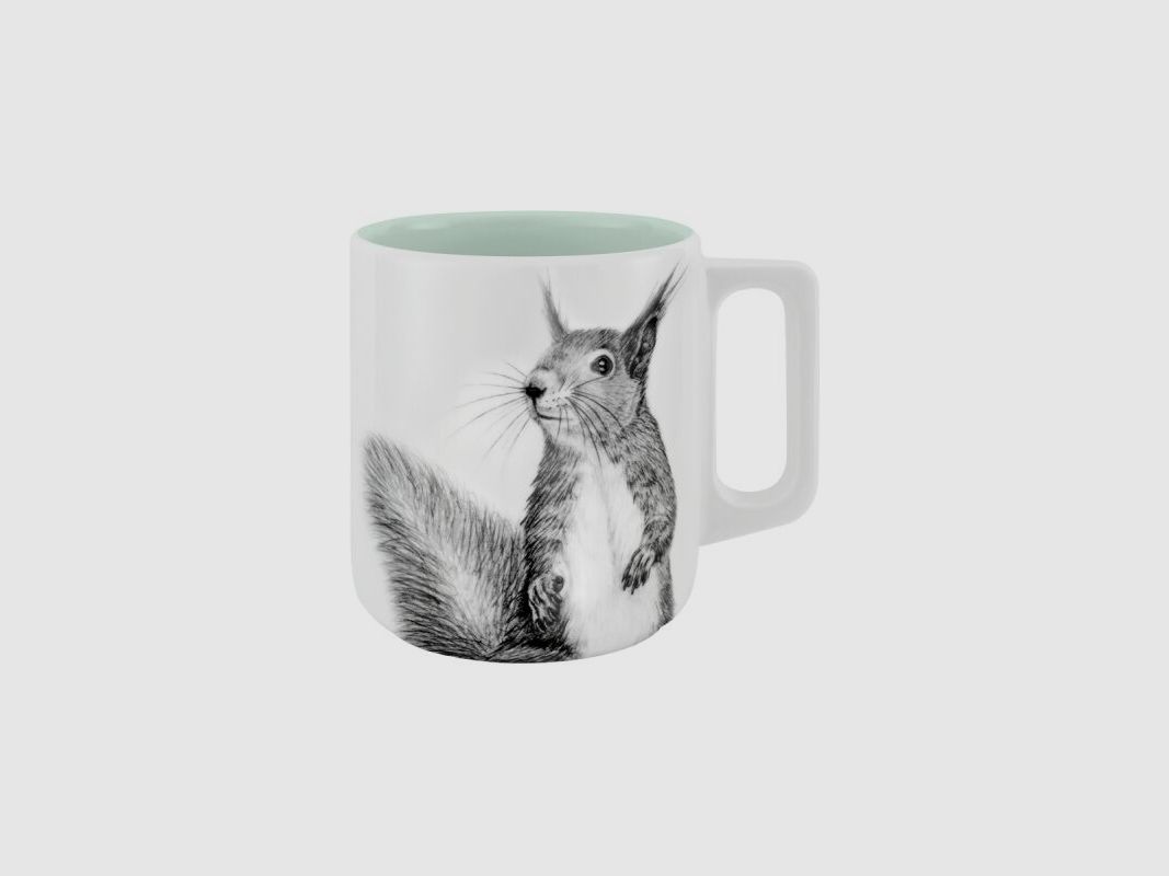 mittelpunkt. Tasse mit Henkel mit Eichhörnchenmotiv Frischer Wind 370ml