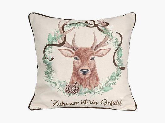 Coussin Gilde Motif Cerf La Maison est un Sentiment