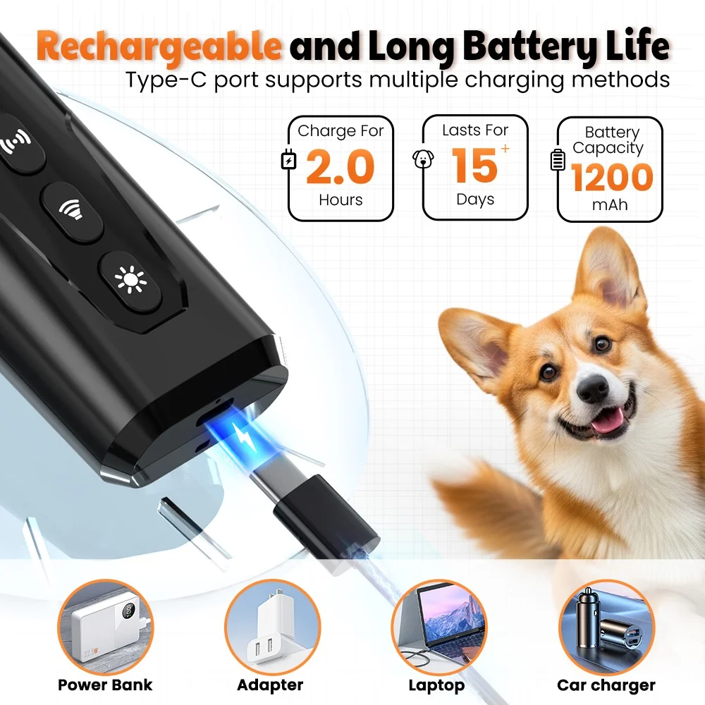 Dissuasore ultrasonico per cani 4-in-1 – KOLTER Dogchaser K-65 Anti Dog con torcia, immagine 22 di 24