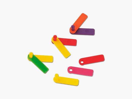 Lot of 100 blank Tip Tag attachments blue – Animal identification