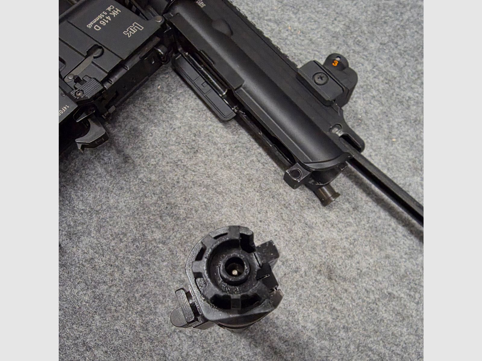 Neuwertige Gas Blowback HK416  GBB mit V3 Nozzle Stahl Bolt viel neues Zubehör Tuning Softair Gewehr ab 18 Jahre 6mm BB