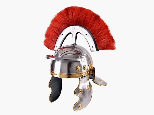 Elmo da ufficiale centurione romano con pennacchio
