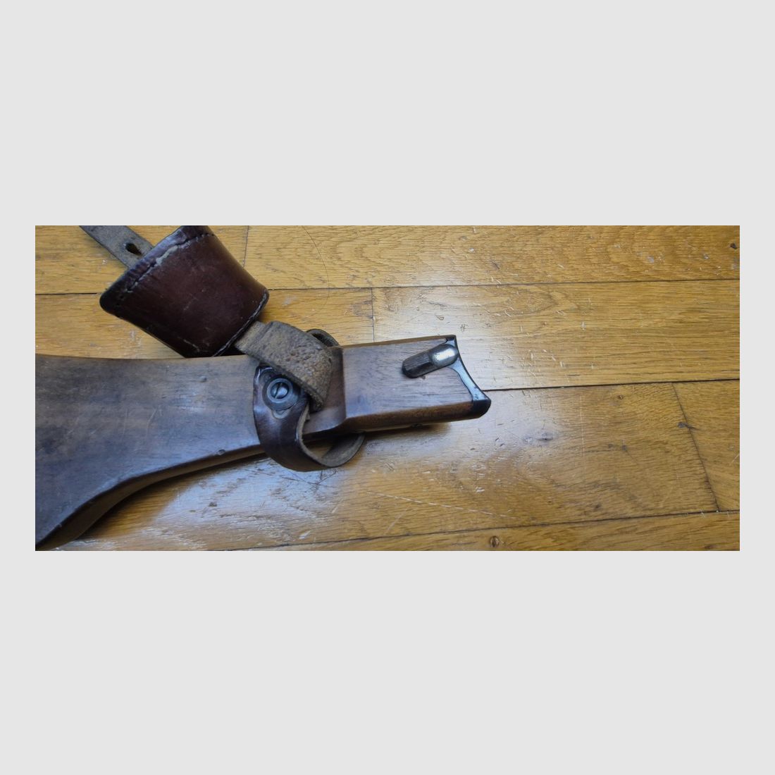 Sehr schöne Schaft für Luger P08 lang, genannt „Artillerie“ – Exemplar mit allen seinen weichen und soliden Halterungen – Schöne Stempel und Originalmarkierung – Herstellung DMW – Sehr selten, besonders mit seinen Halterungen – Ausgezeichneter Zustand – TBE++, Bild 13 von 19