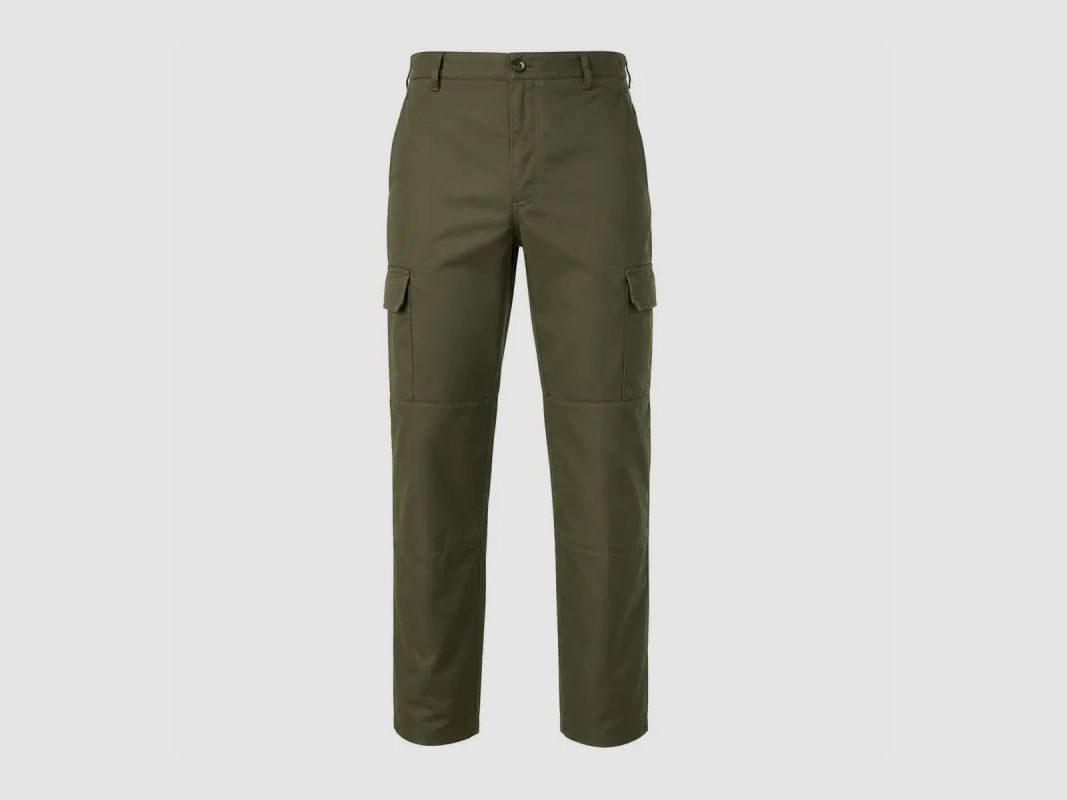 Pantaloni da uomo Basic kaki in policotone con 6 tasche e ginocchia rinforzate, immagine 2 di 12