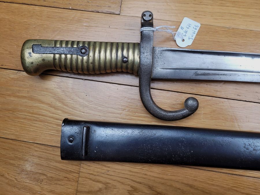 Sehr schöne Chassepot-Bajonett 1866 – Kaiserliche Fabrik St. Etienne – Juni 1868 – mit der gleichen Nummer – TBE, Bild 7 von 11