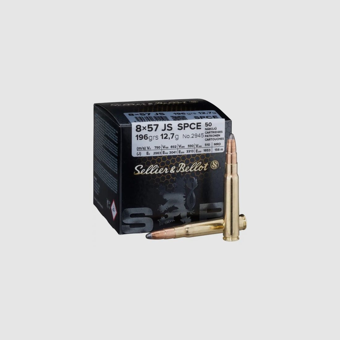 Sellier & Bellot 8x57 IS 196GR SPCE 50 Patronen