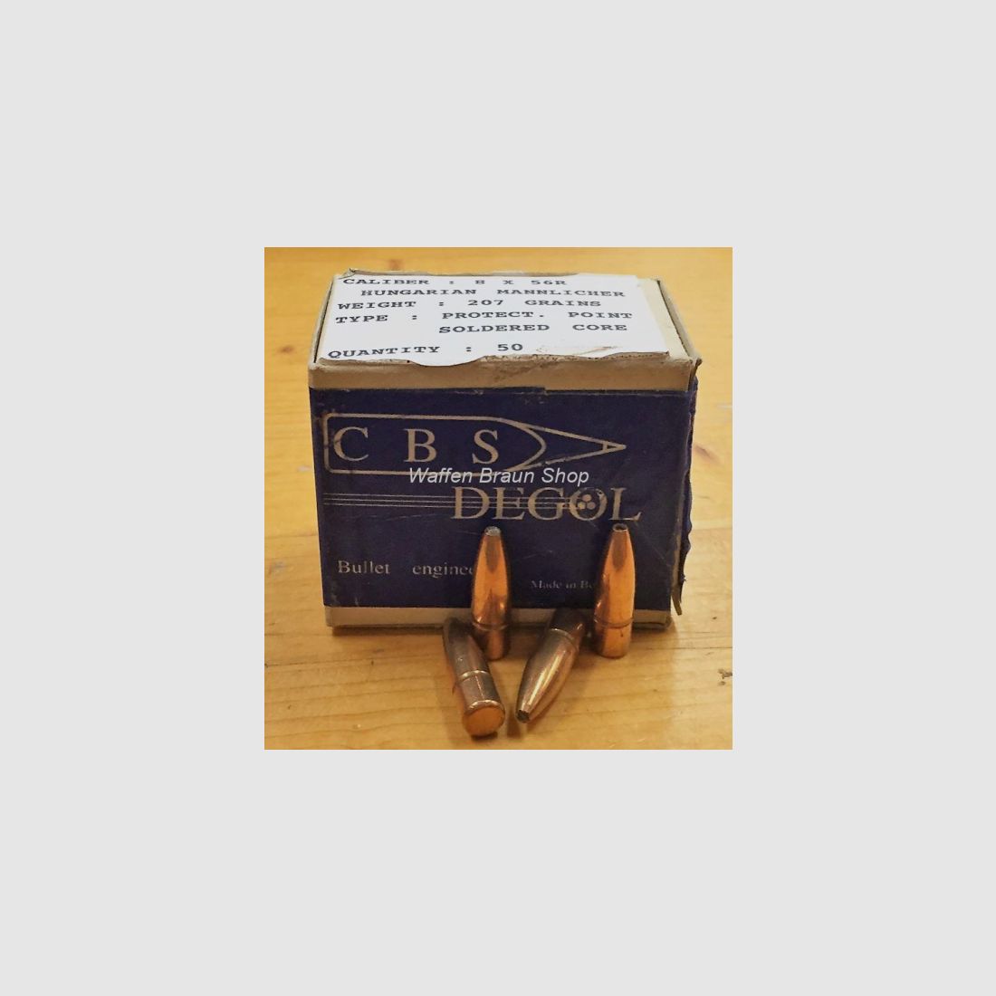 Geschosse, CBS DEGOL Kal. 8 x 56R 207gr.