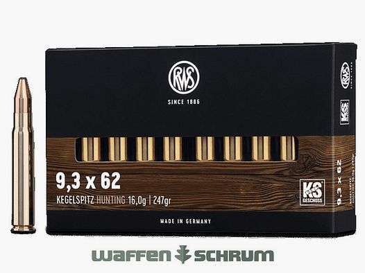 RWS 9,3x62 Kegelspitz 16,0g - 247gr