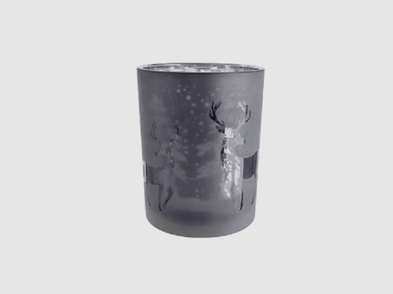 Gilde Glas Windlicht Hirsch Wald Mittel