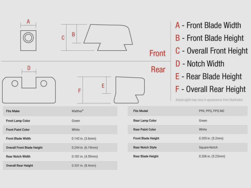 Mirino Trijicon B&T Verde/Verde Pistola Walther