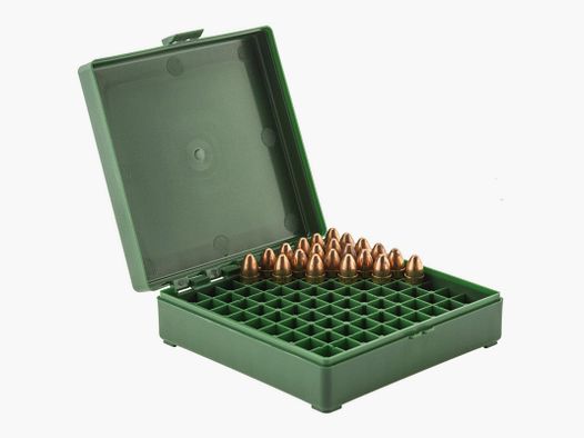 BOITE DE RANGEMENT MEGALINE POUR 100 CARTOUCHES CAL.9MM