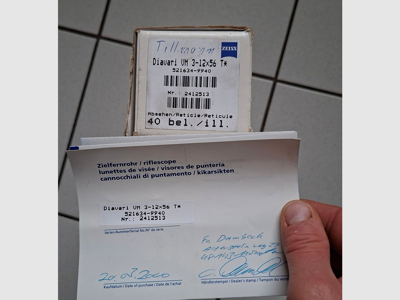 Zeiss Diavari VM/V 3-12x56 with LP