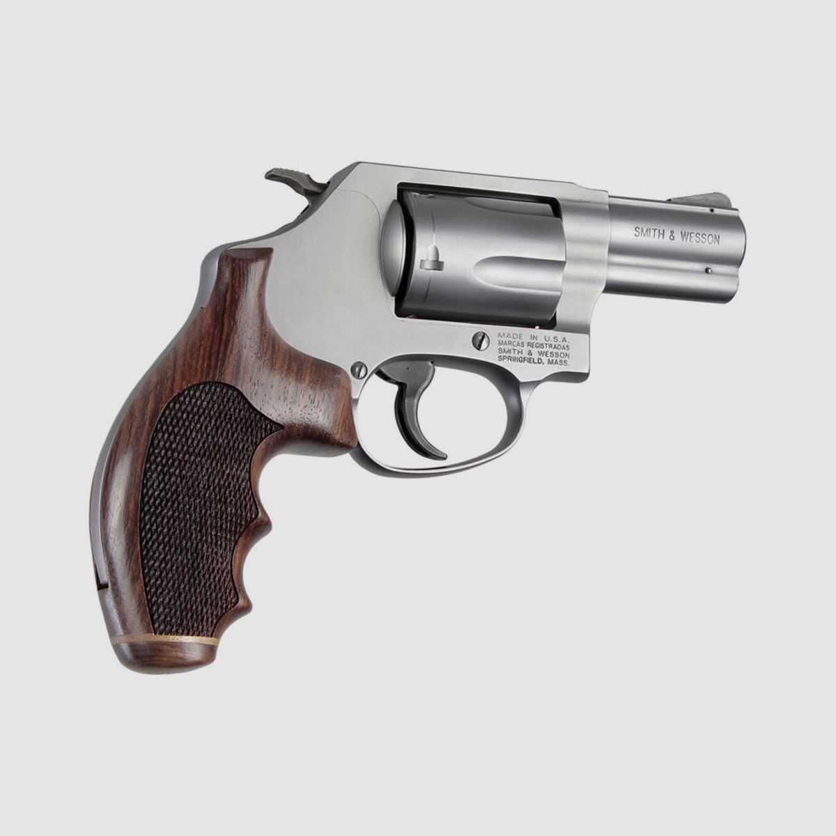 Holzgriff für S&W Revolver J Frame Round Butt, Rosewood Stripe/Cap Checkered