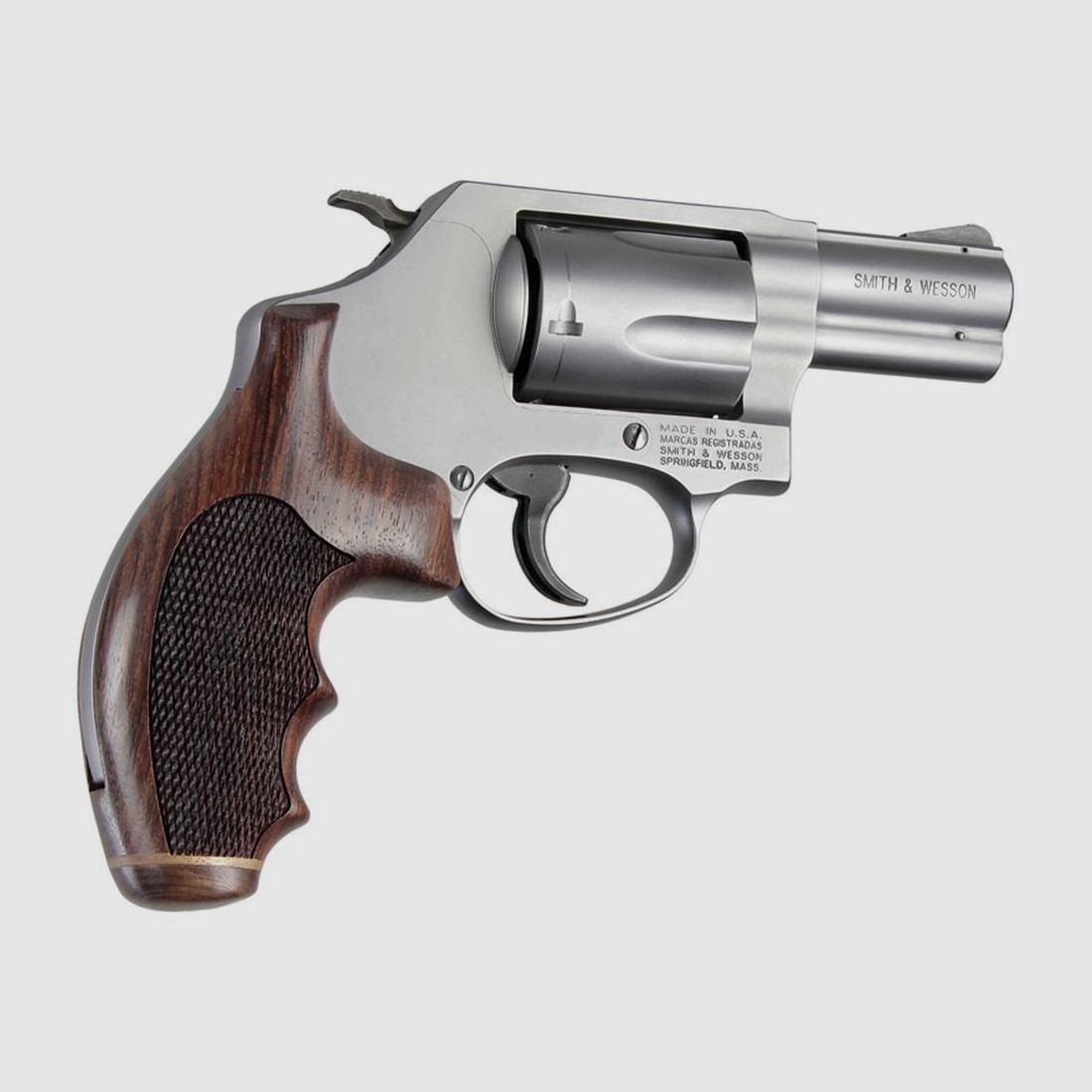 Holzgriff für S&W Revolver J Frame Round Butt, Rosewood Stripe/Cap Checkered